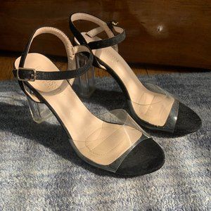 Women's Black and Clear High Heels